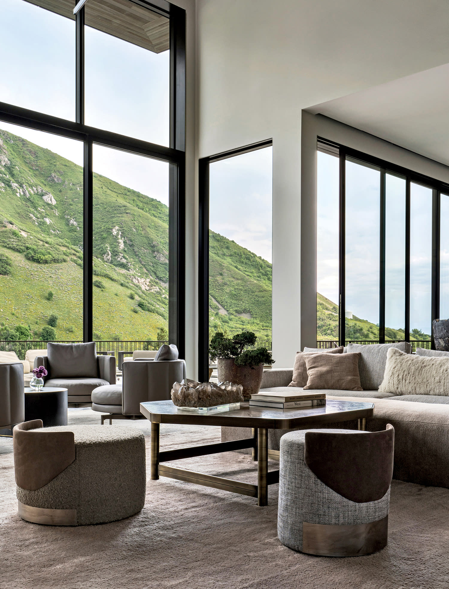 contemporary living area in neutral tones