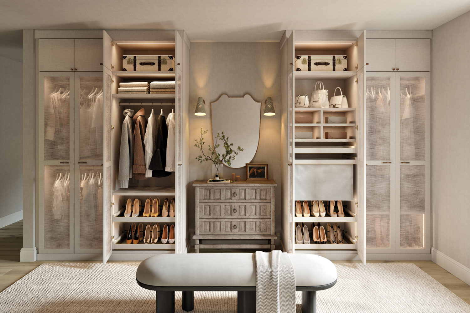 floor-to-ceiling luxury closet by Jeremiah Brent for California Closets