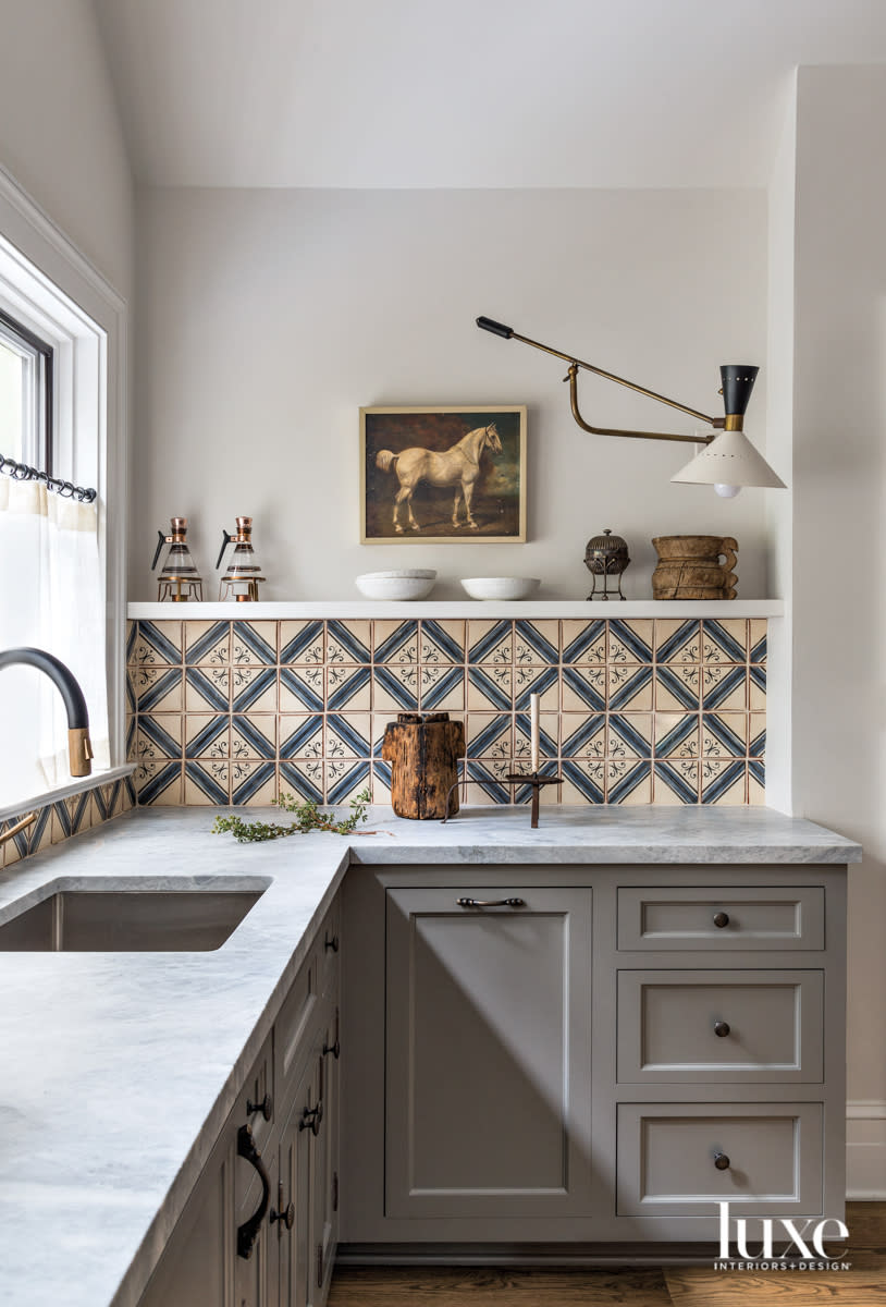 tiled guest kitchen