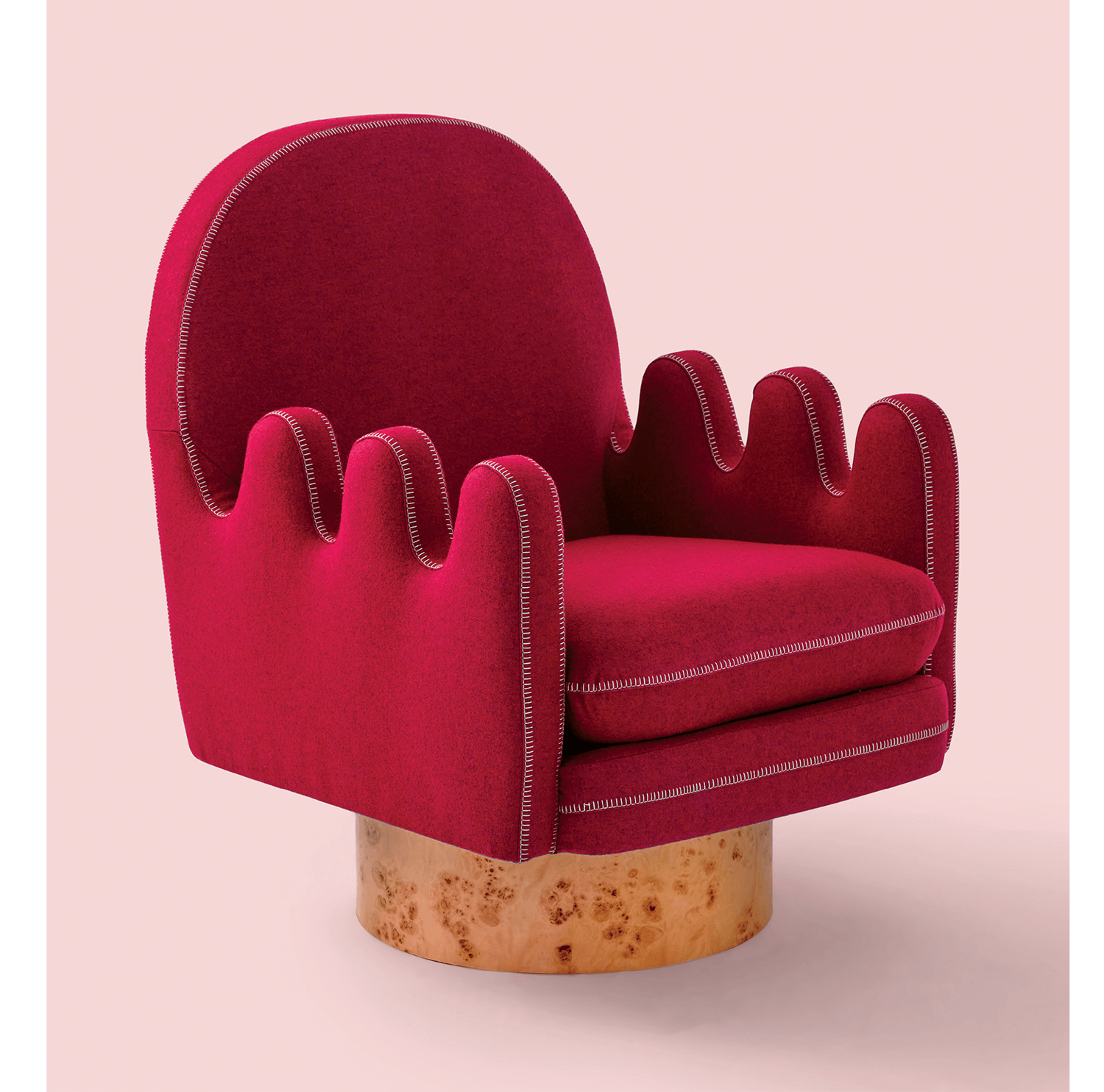 Semo Armchair in Magenta by Merve Kahraman