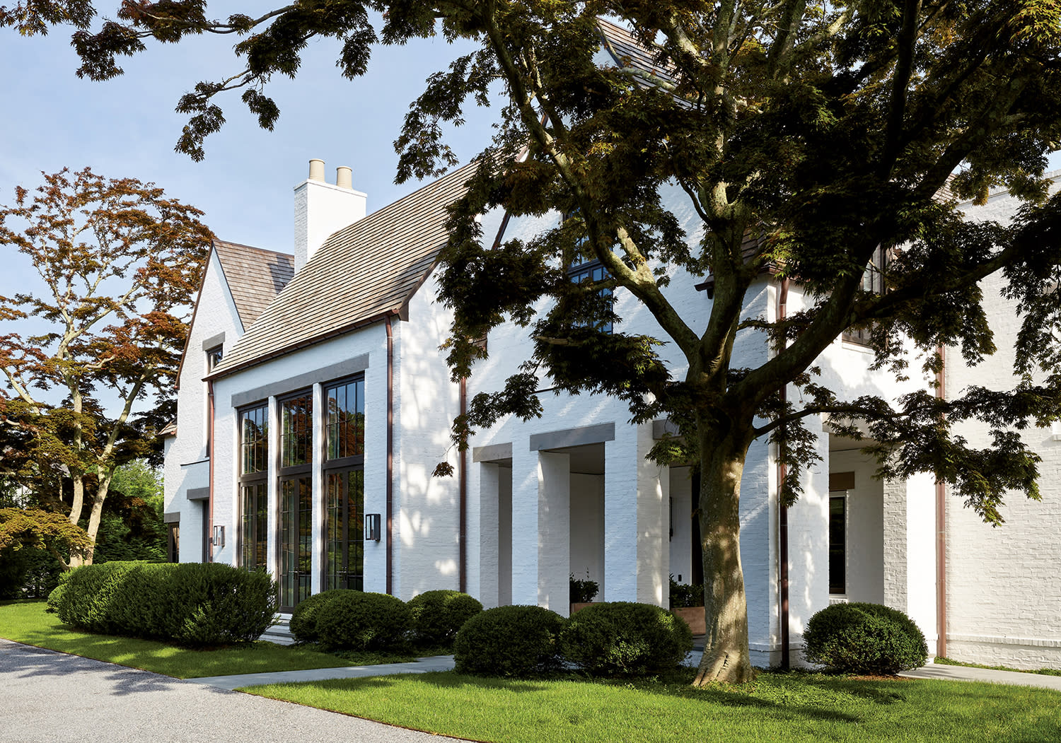 white exterior of a Southampton home