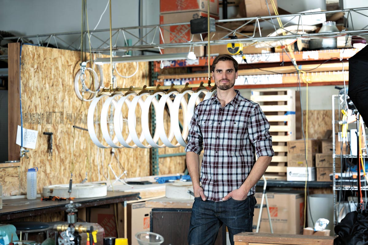 Lighting Designer Ted Bradley in his studio