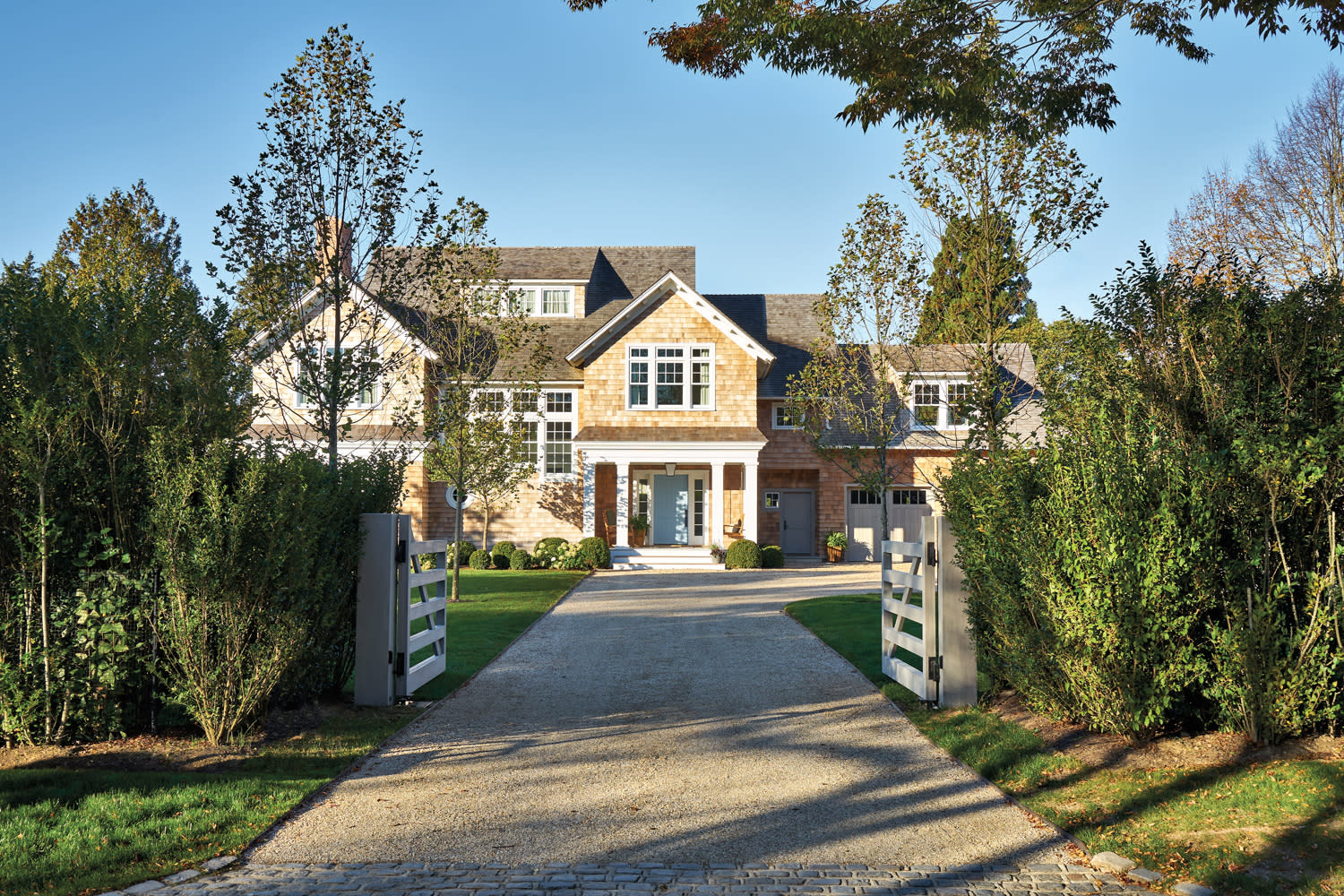 cottage-inspired exterior of a Southampton home