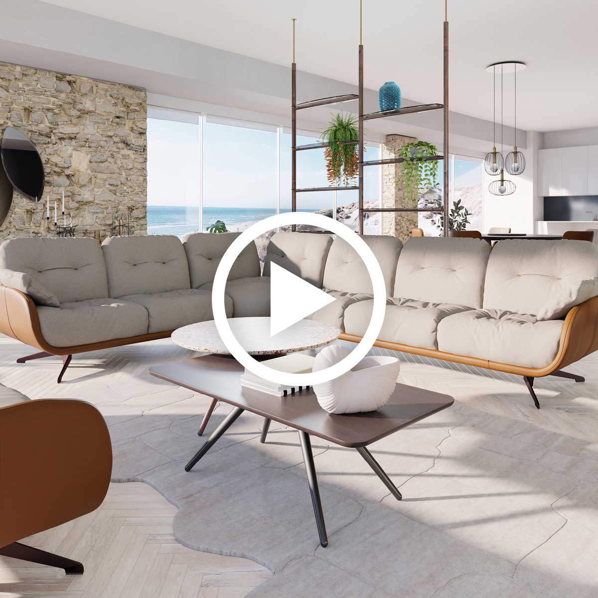 sklar furnishings modern neutral living room