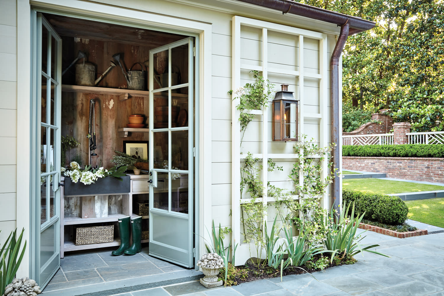 green potting shed