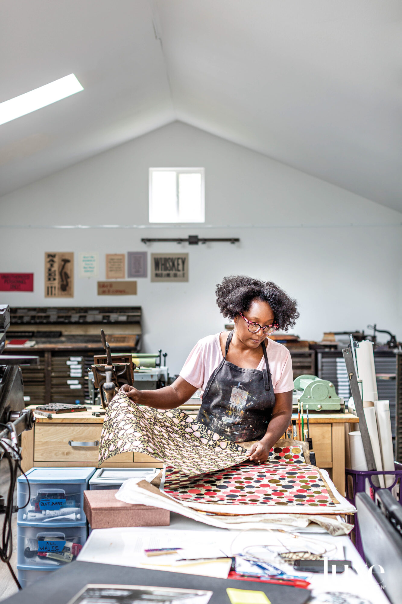 Delita Martin working in her Houston-area studio.