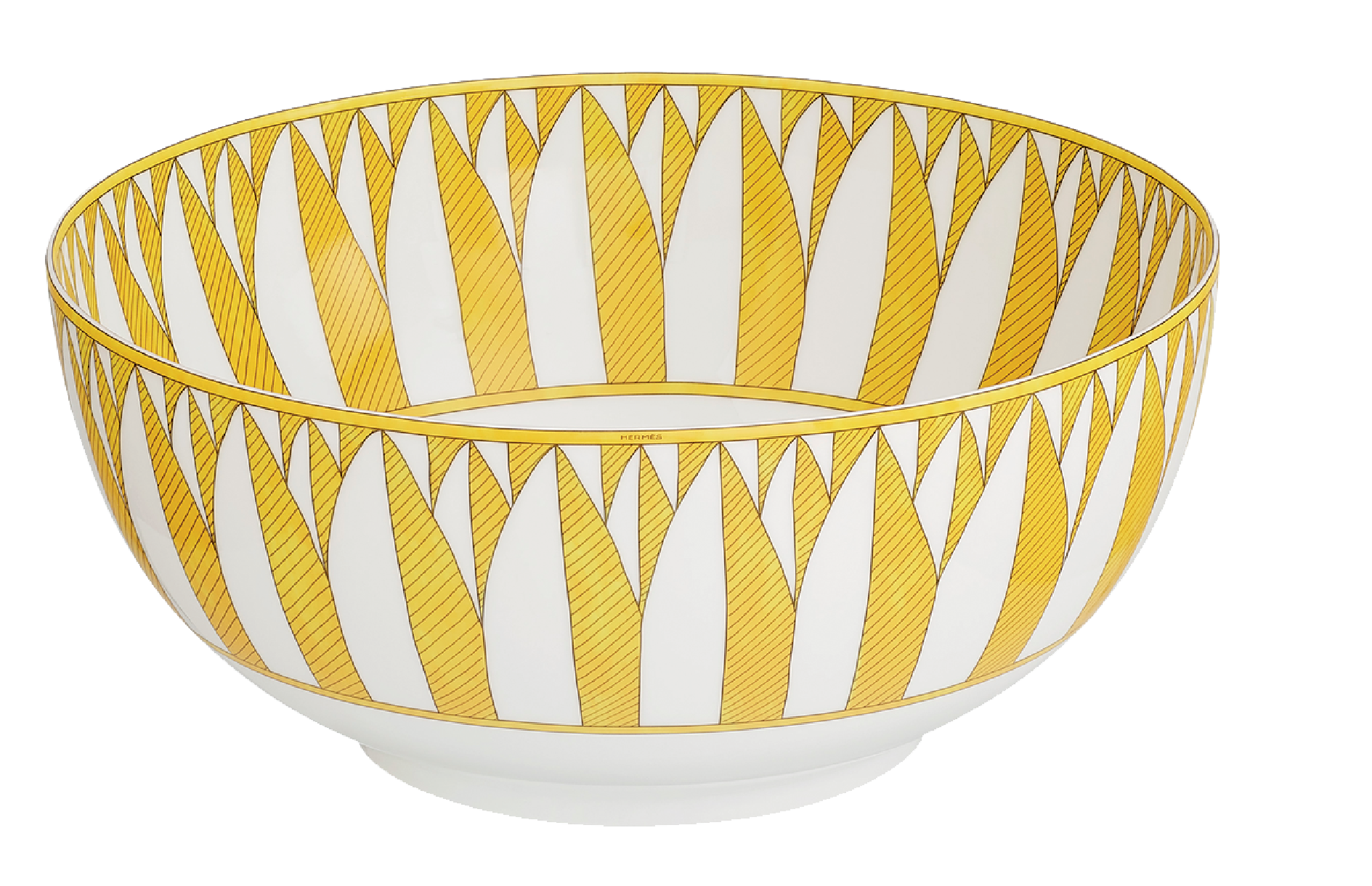 yellow and white Hermes bowl