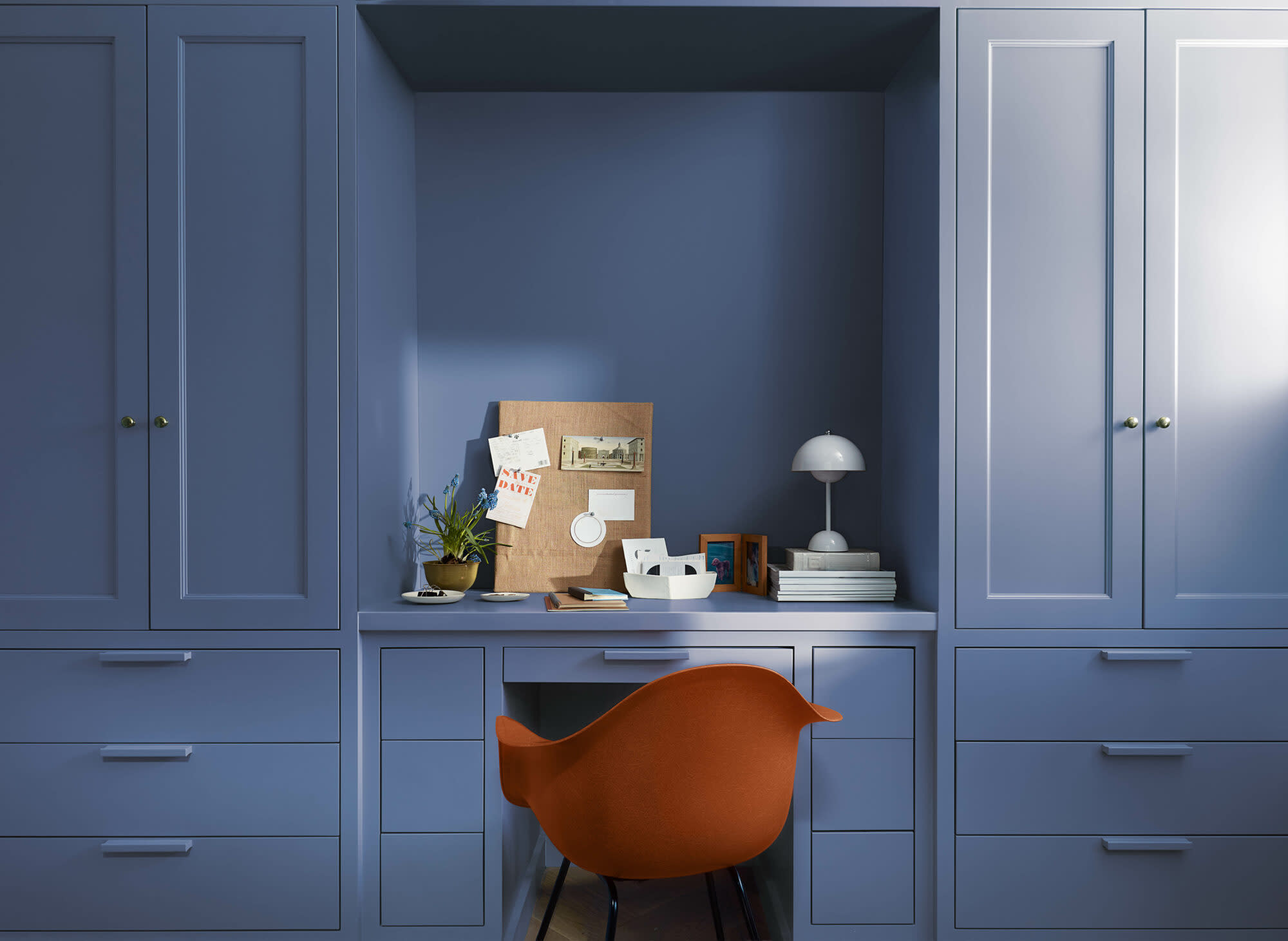 room in study painted in Benjamin Moore's Blue Nova