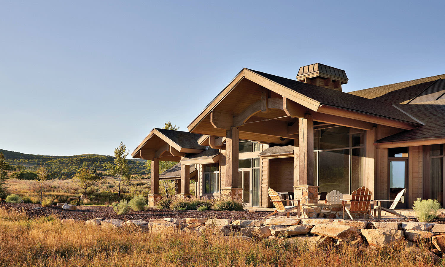 post and beam exterior of a Utah mountain home