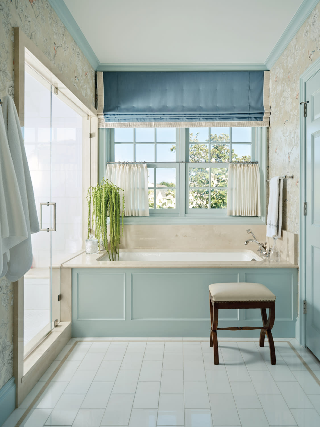 light blue traditional bathroom