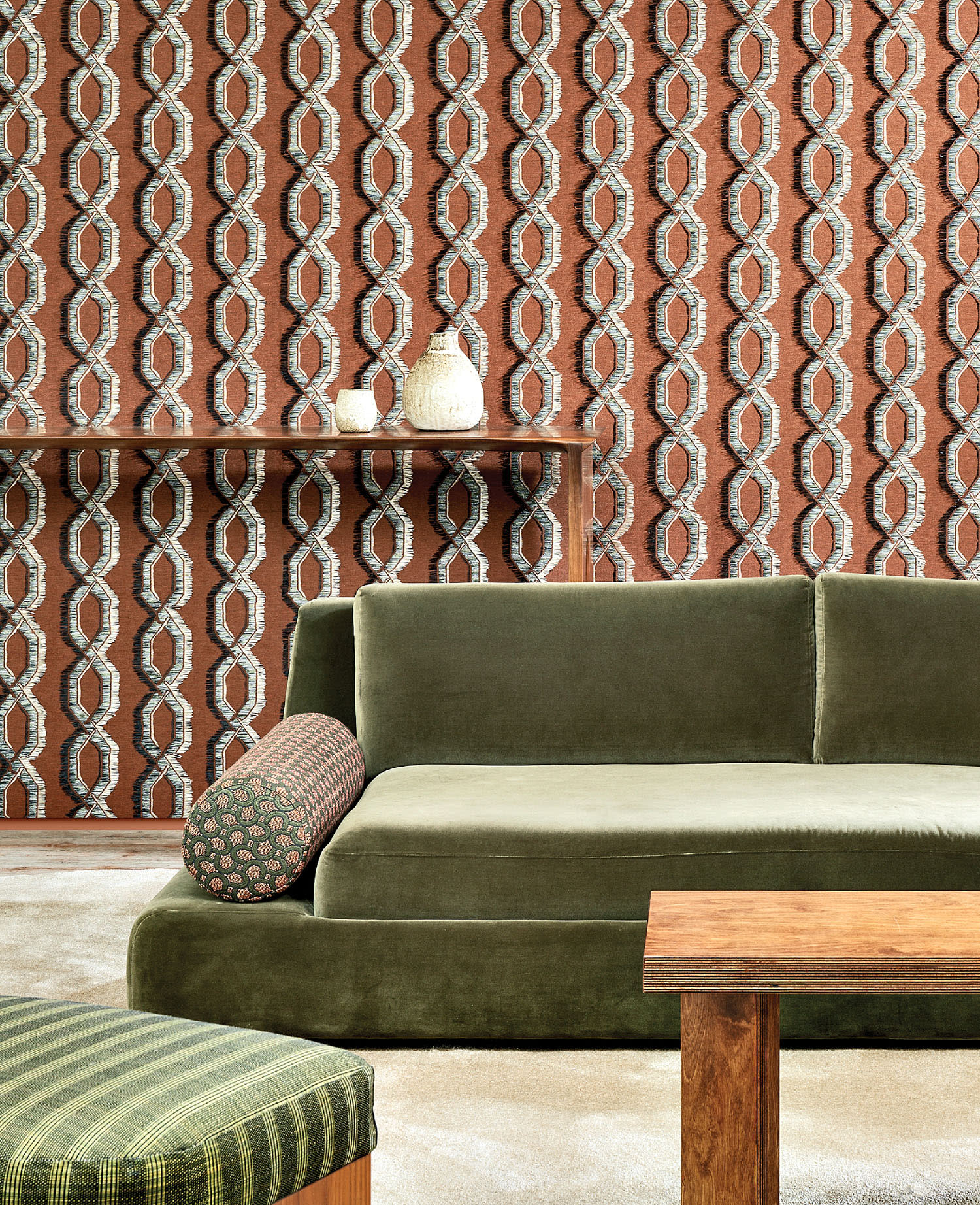 Arte's Franges wallcovering in Chestnut