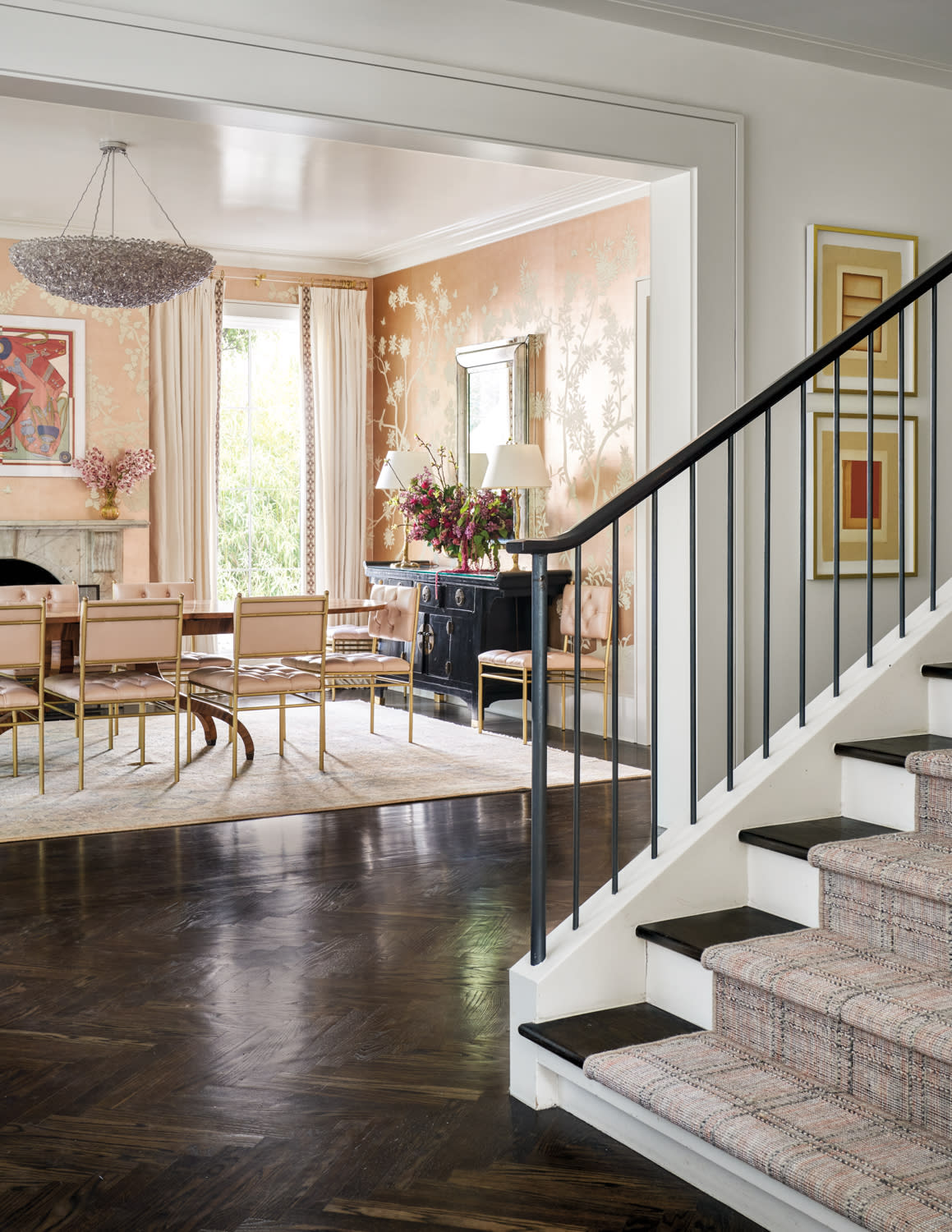 view into a dining room from the entry