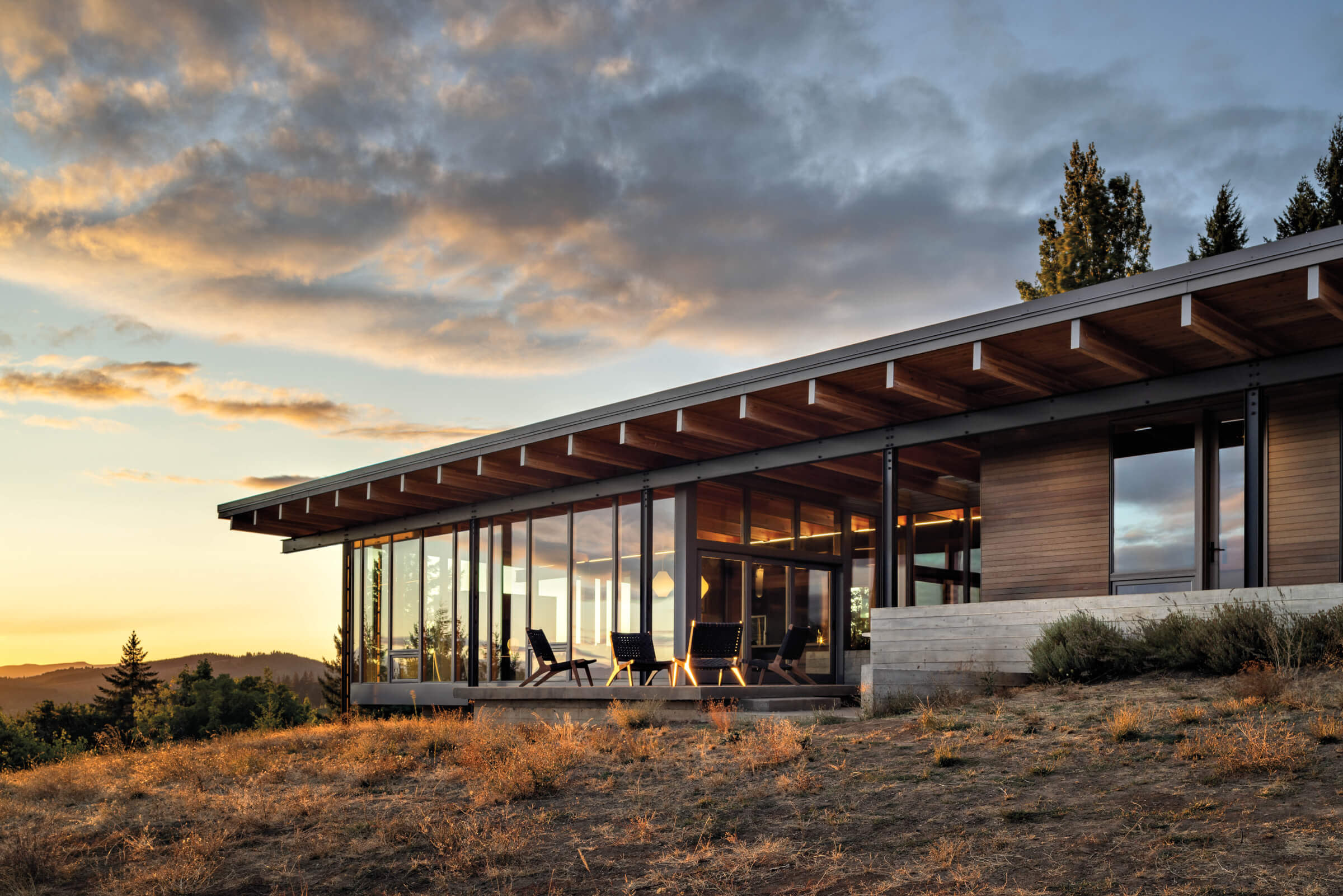 exterior view of a home on an Oregon winery