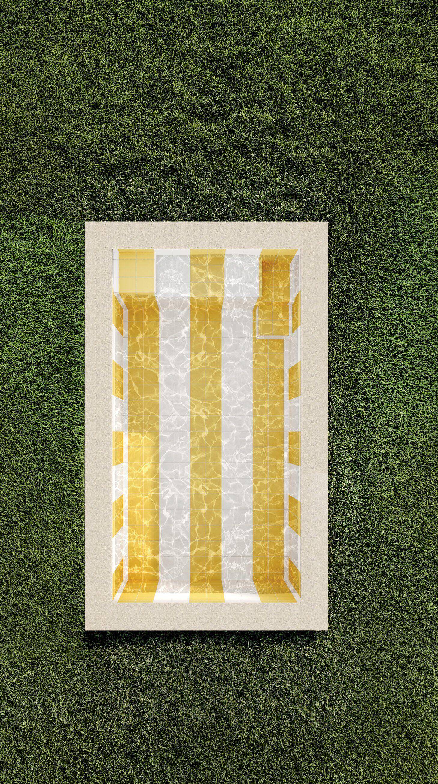 yellow and white striped pool