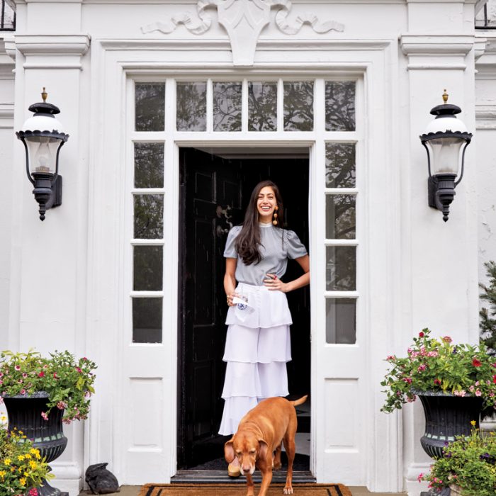 Stephanie Nass, at home with her dog, Winnie.