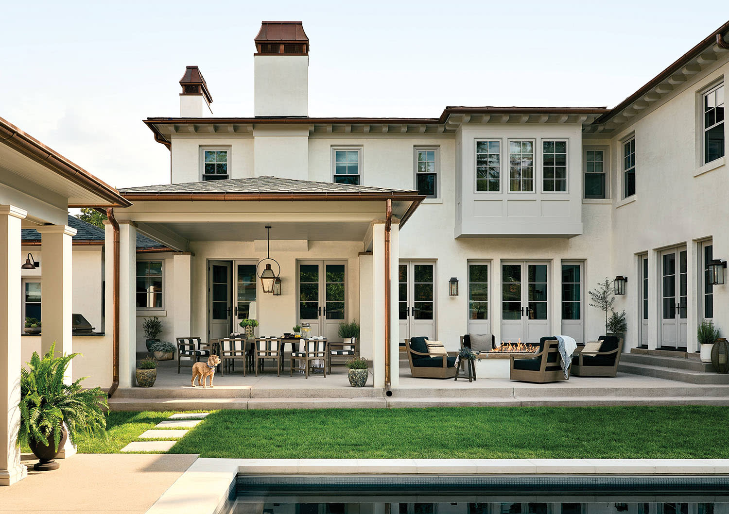 back exterior of a Georgian-style home in Denver, Colorado