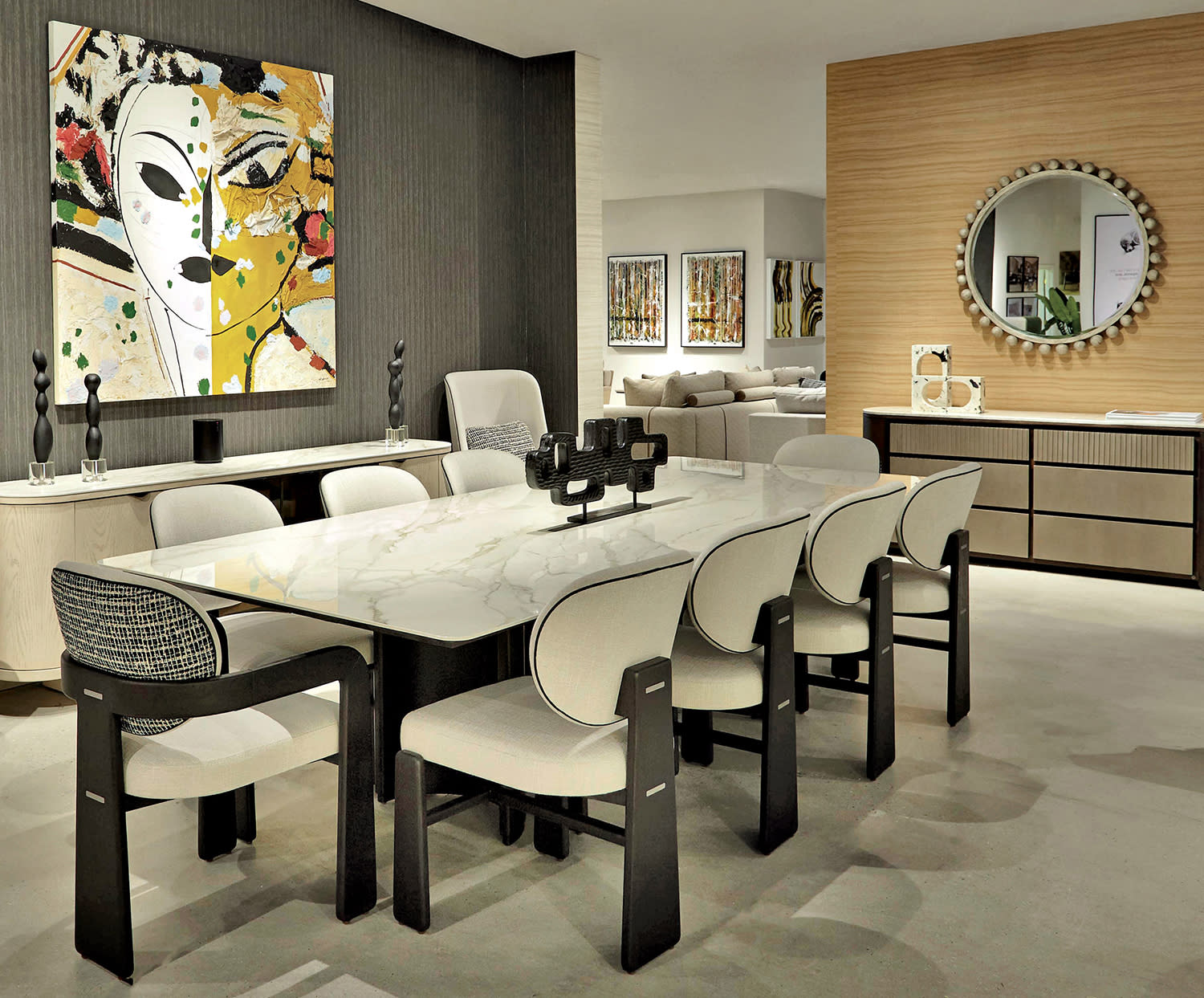dining room vignette at Adriana Hoyos' High Point, North Carolina showroom