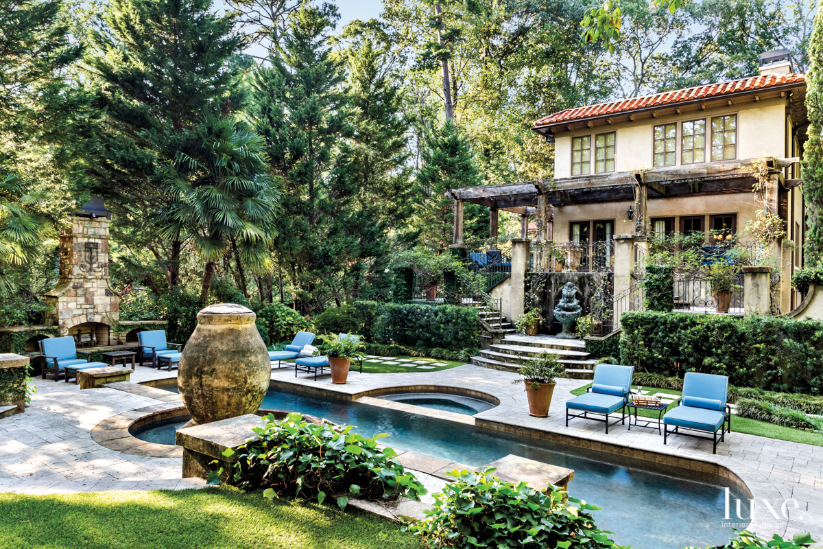 tuscan home exterior pool terrace