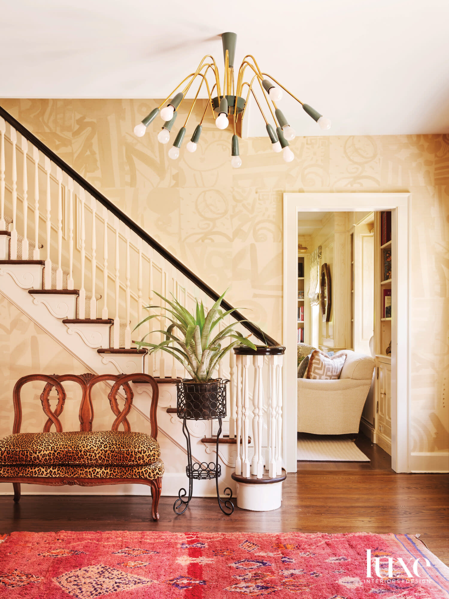 grasscloth wallpaper hall