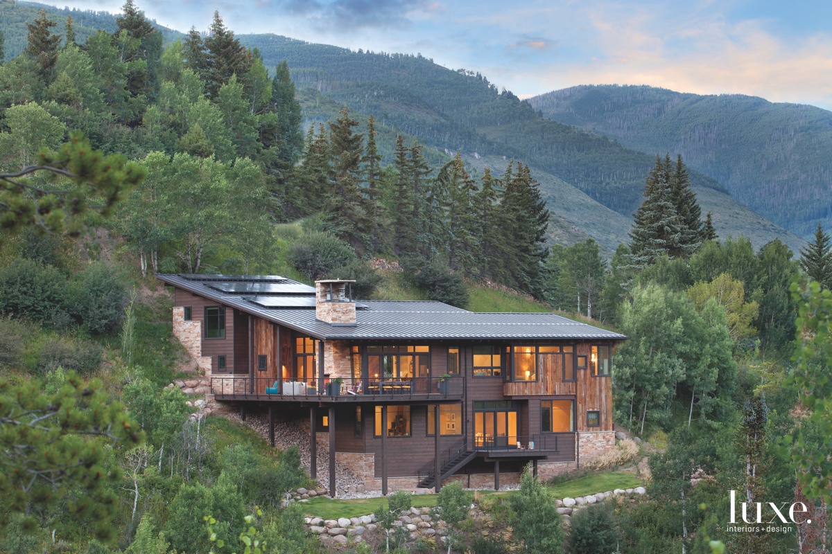 modern exterior landscape vail home