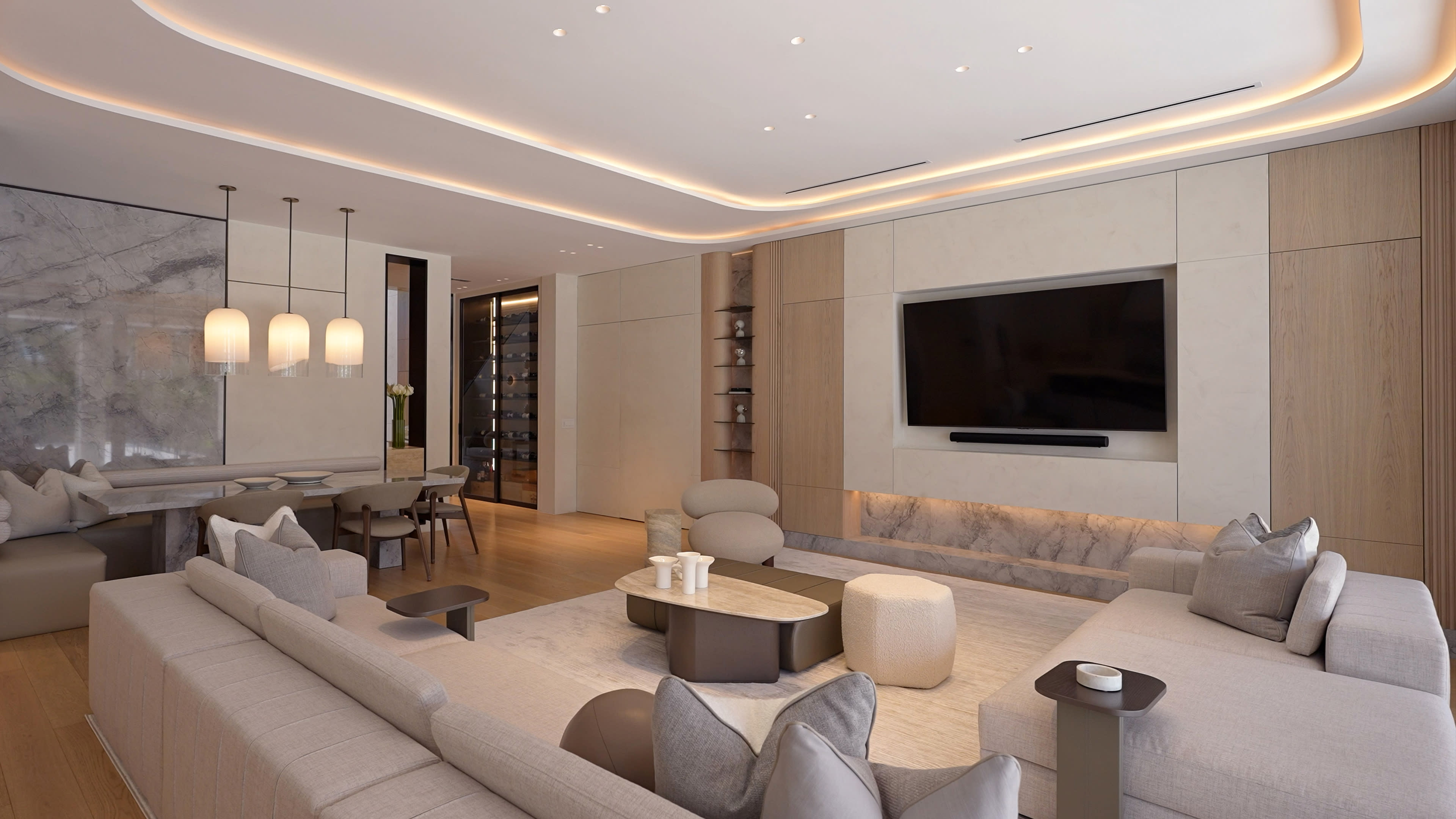 modern, sleek living room