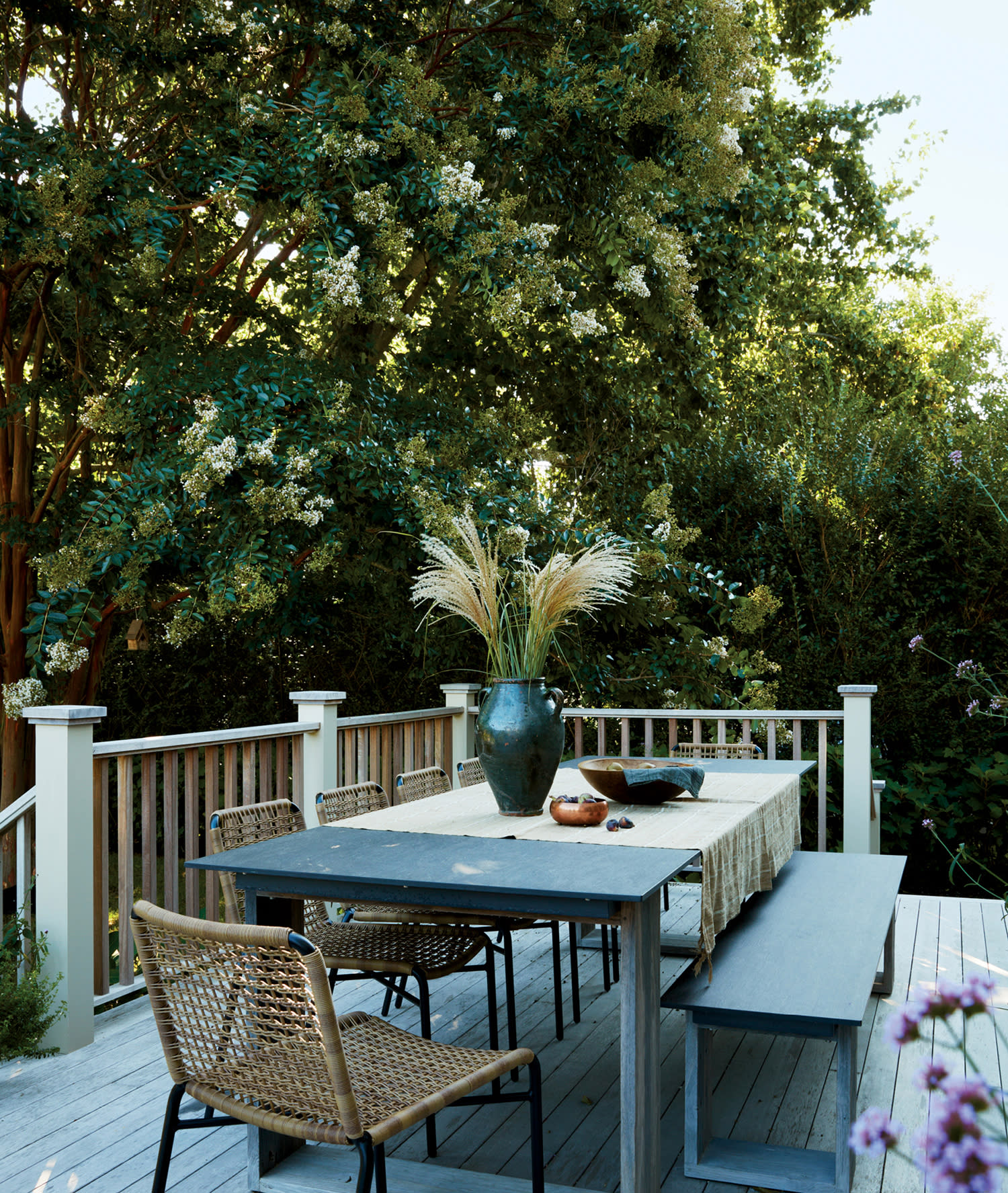 patio with an outdoor dining set 