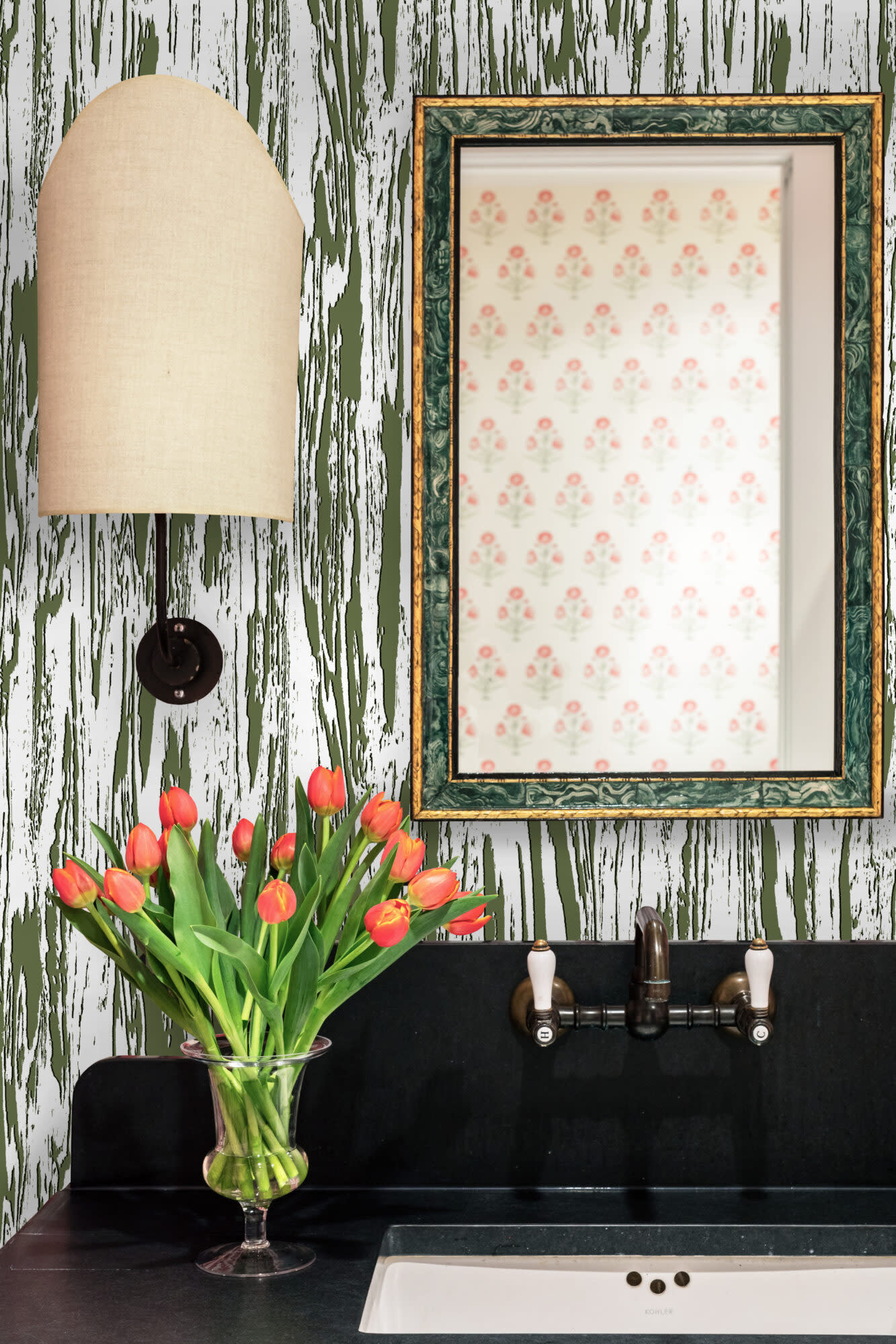 Alessandra Branca Umbra Bolzano wallpaper powder room