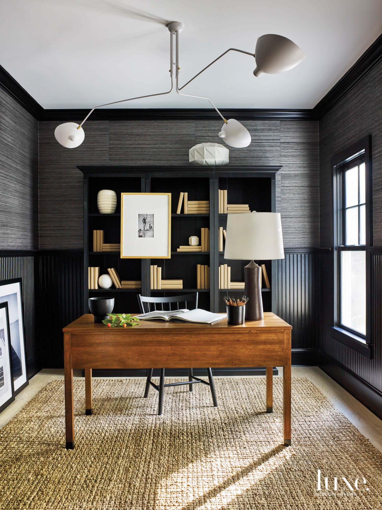 A dark and masculine work-from-home space