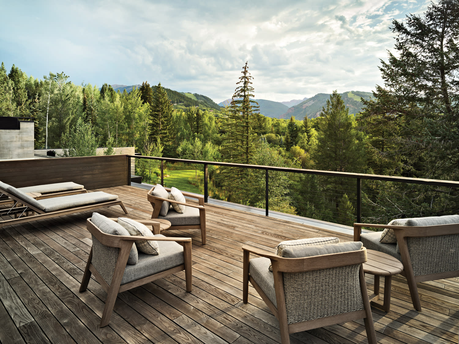 rooftop deck on a Colorado home with mountain views