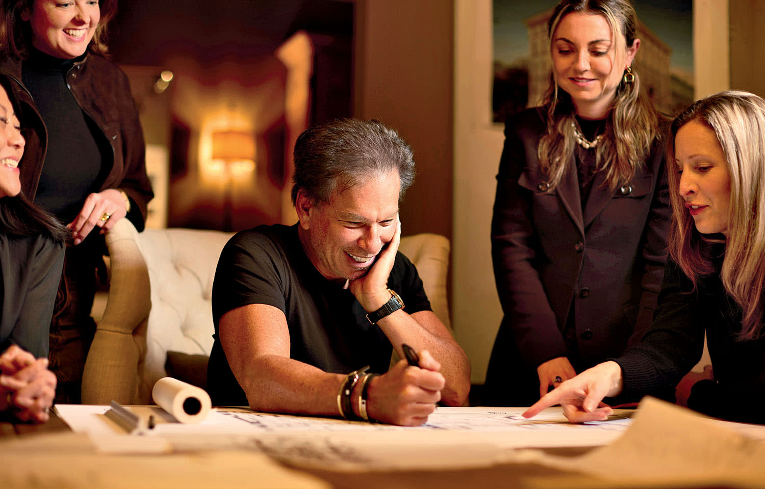 RH CEO Gary Friedman surrounded by colleagues