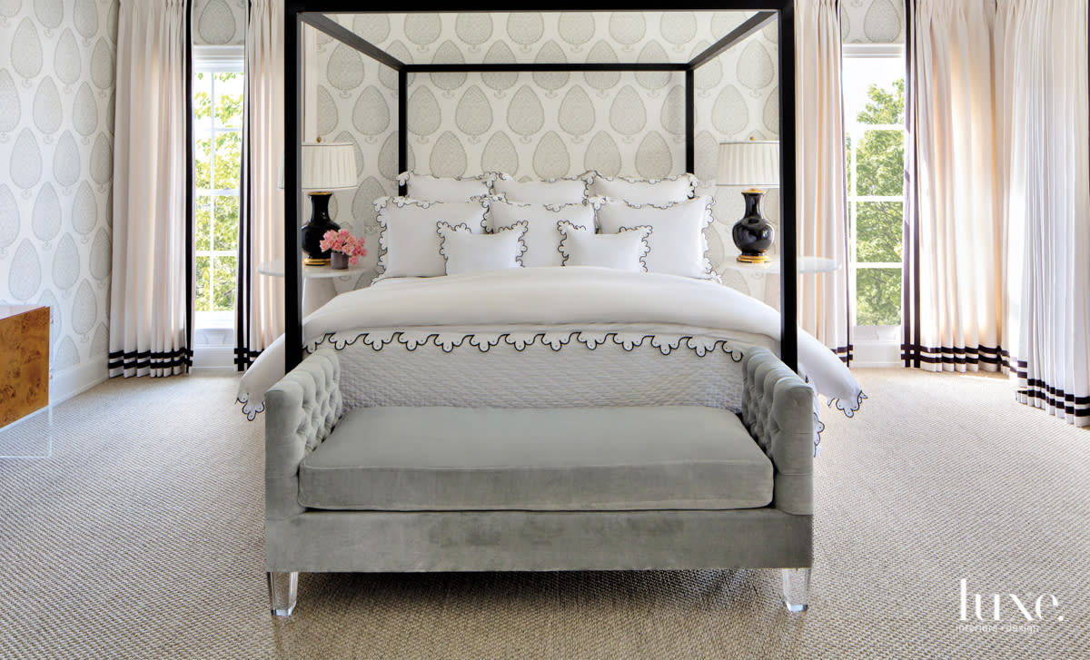 Master bedroom with Katie Ridder wallpaper