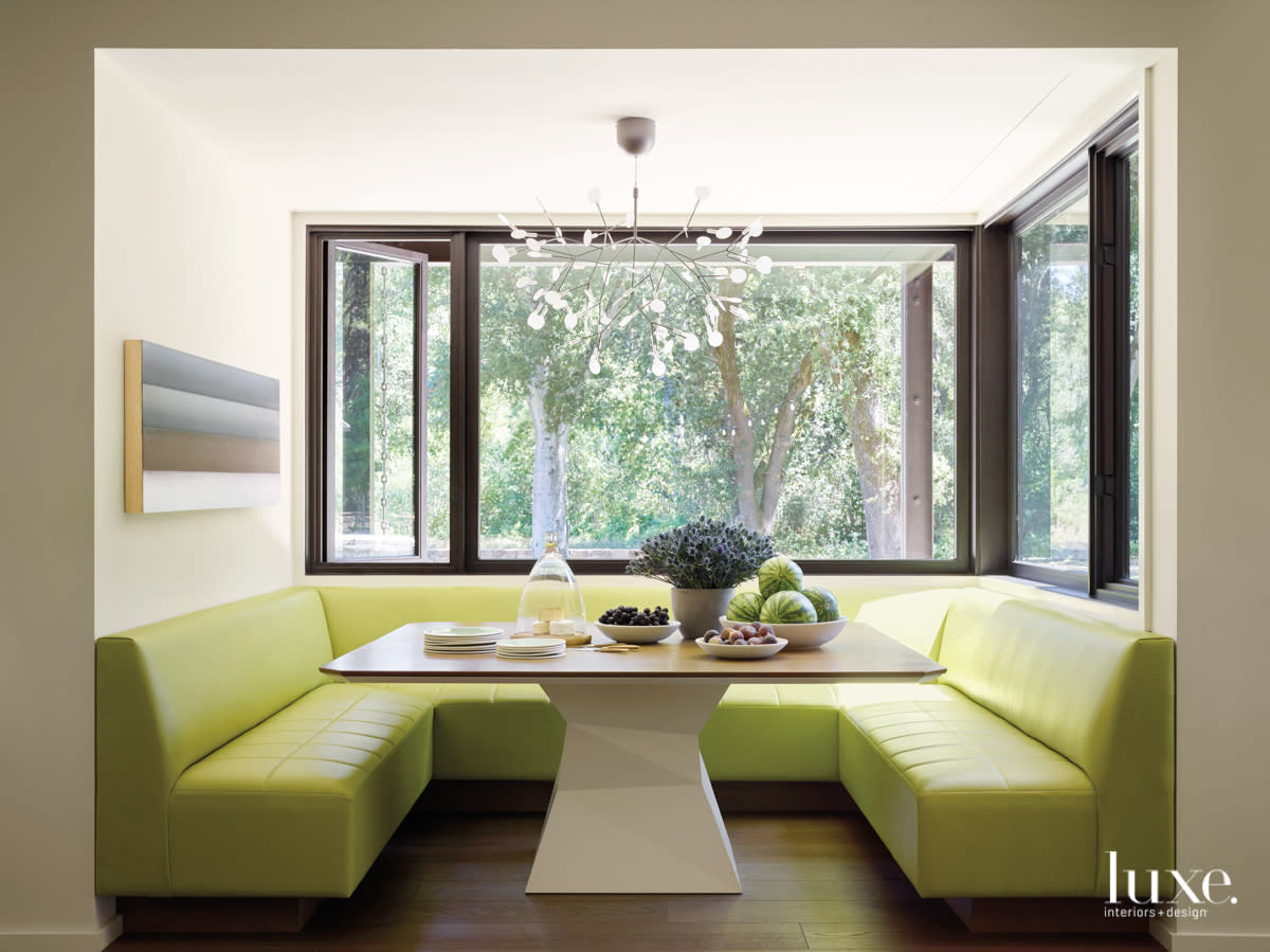 lime banquette breakfast nook