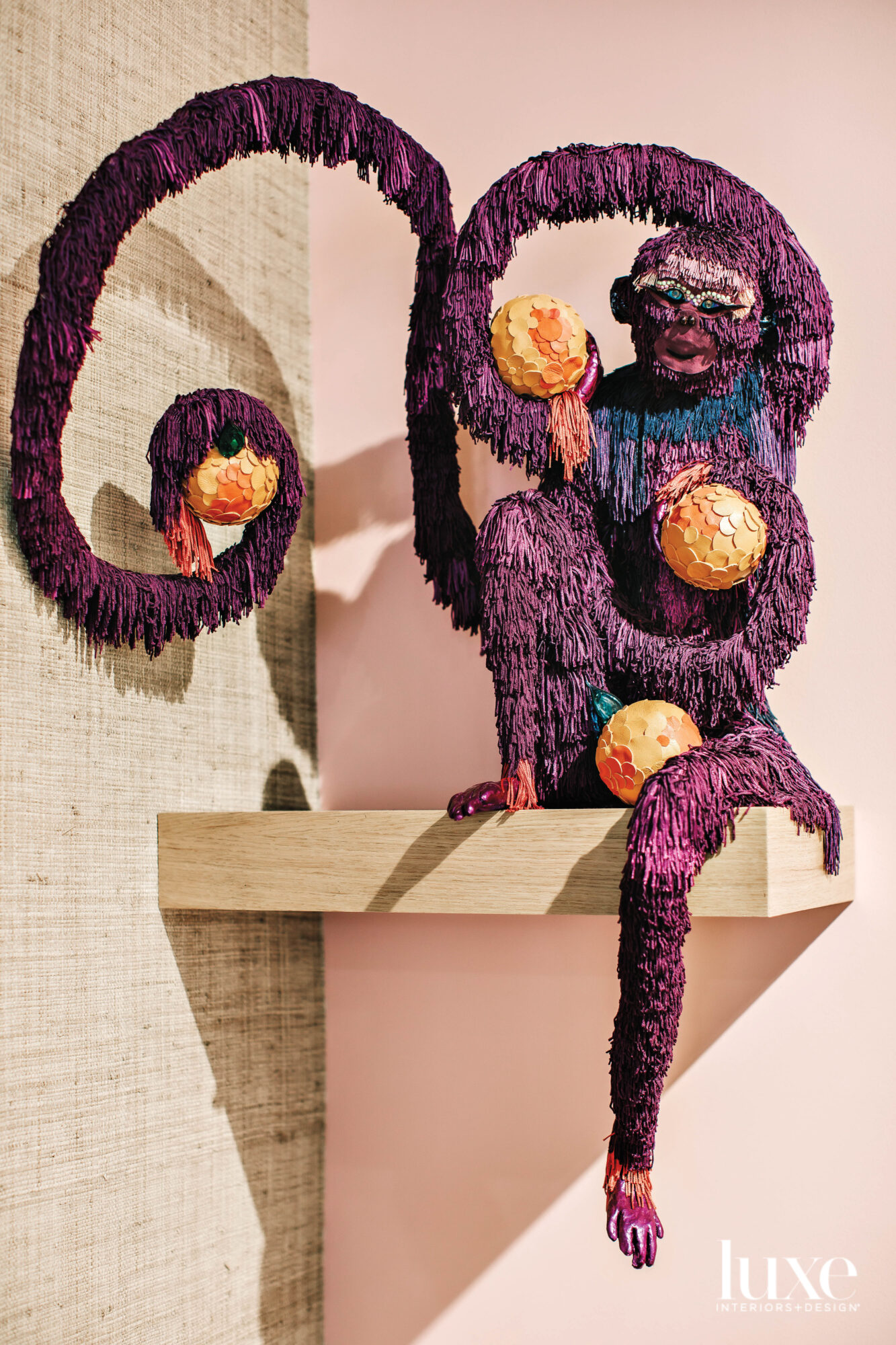 Purple monkey on a shelf