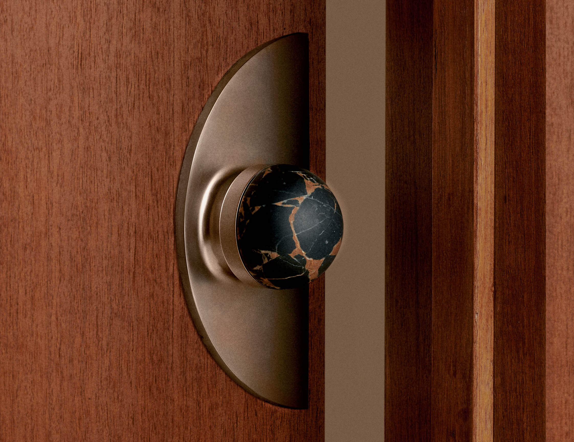 black knob on a doorway 