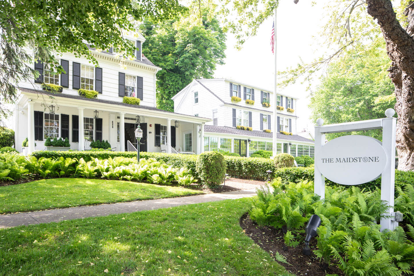 exterior of the recently redesigned Maidstone Hotel in East Hamptons
