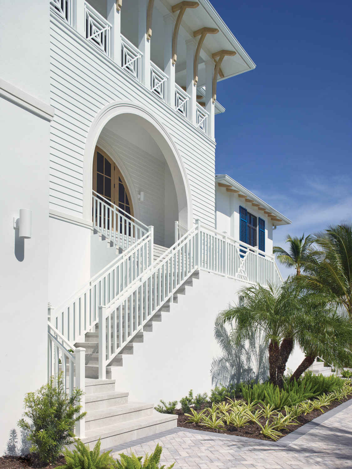 bright white stucco exterior of a Florida home