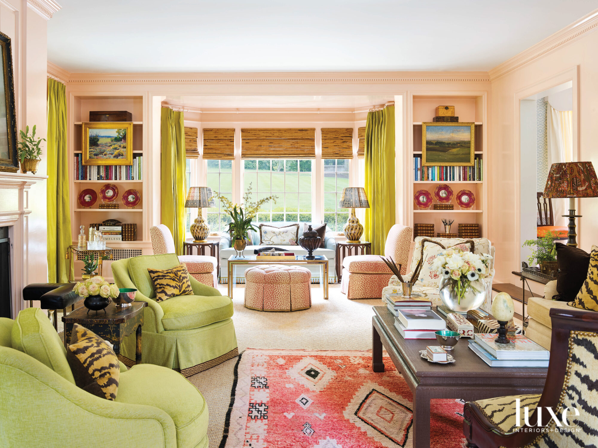 pink living room