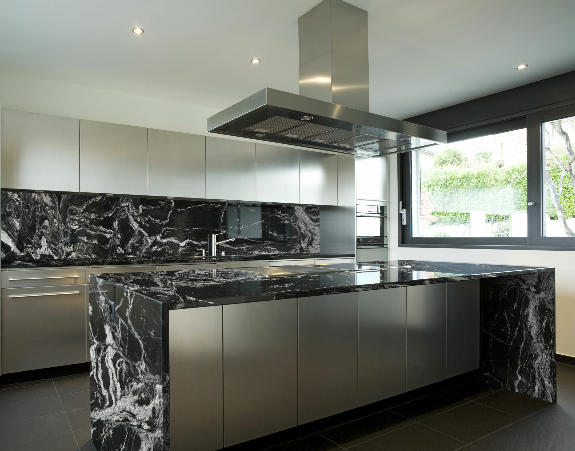 kitchen black finish granite