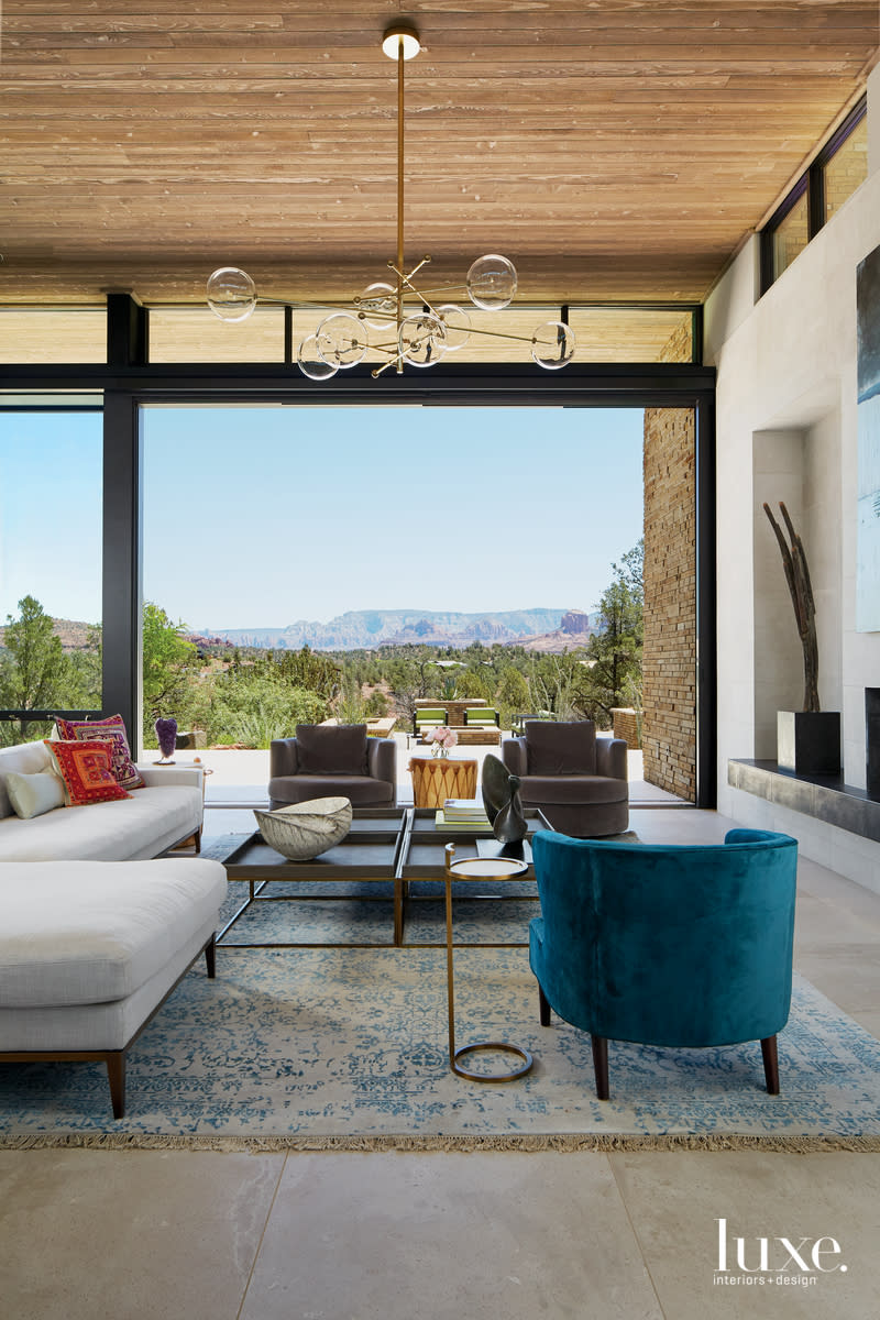 contemporary living room with blue accents nancy weinman