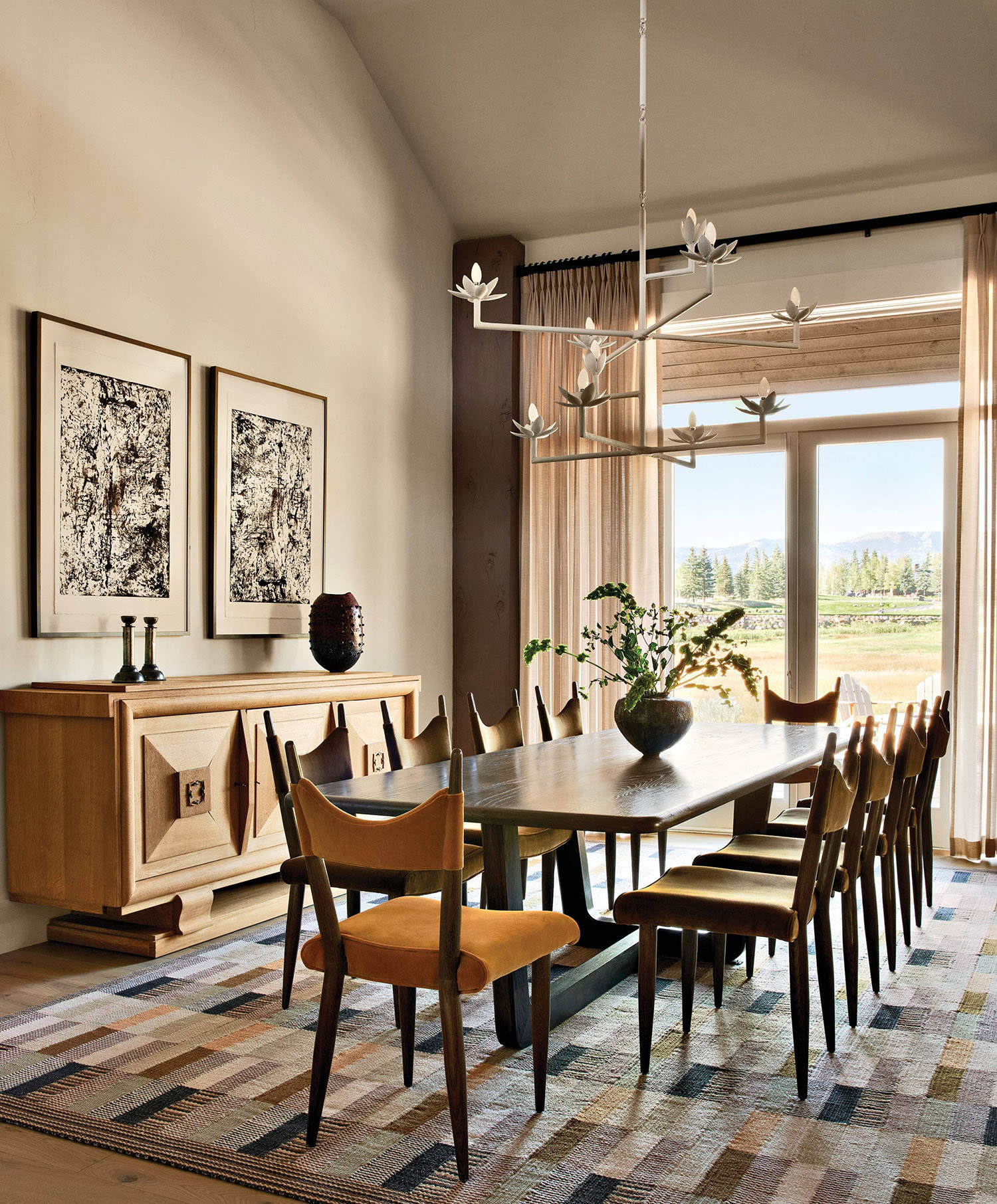 dining area with a French alpine aesthetic