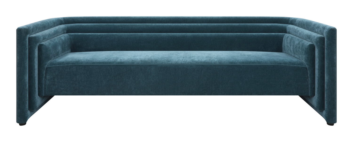 blue velvet sofa