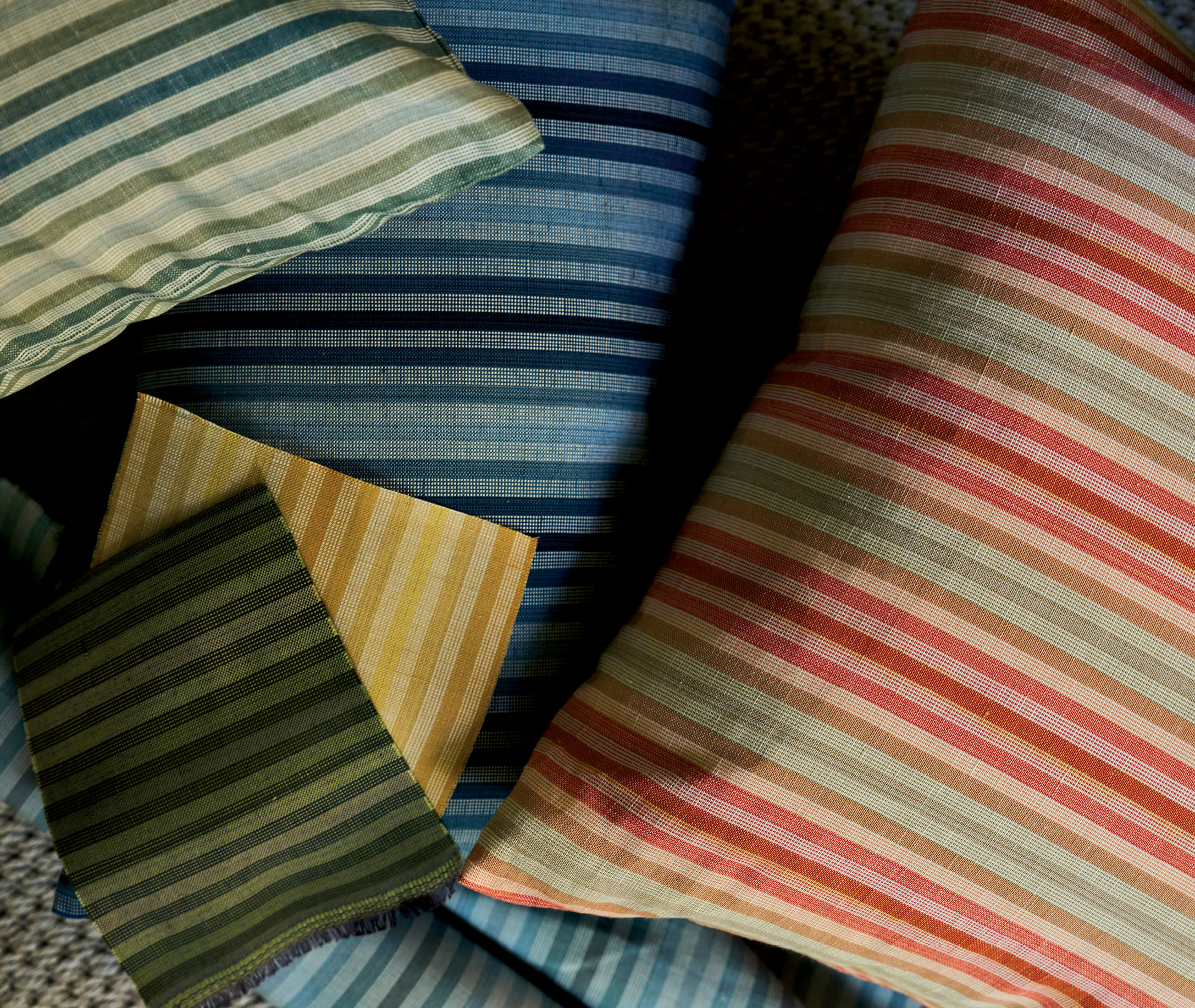 colorful striped fabrics