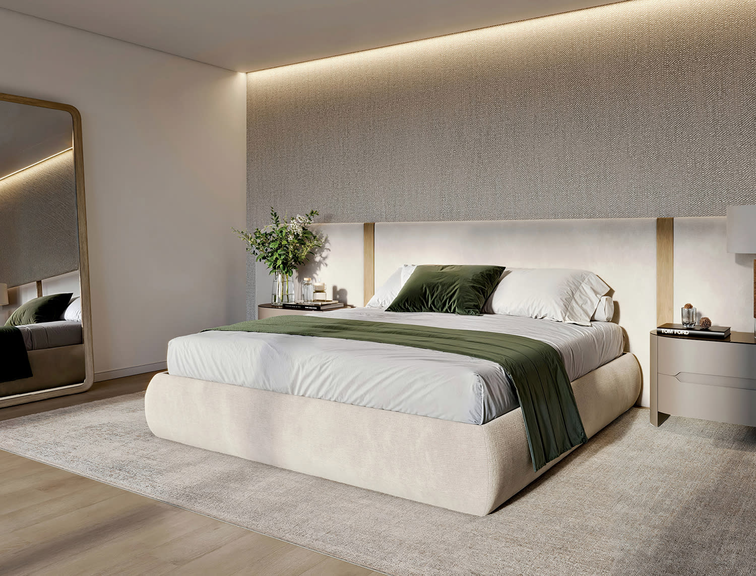 modern white bedroom