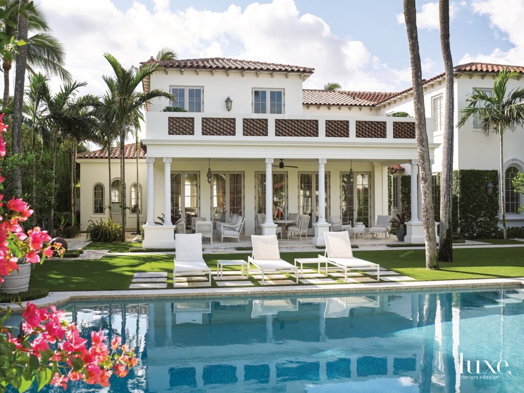 mediterranean exterior and pool