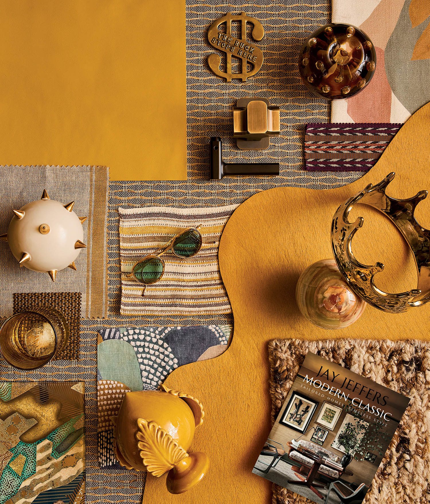 yellow interior design mood board