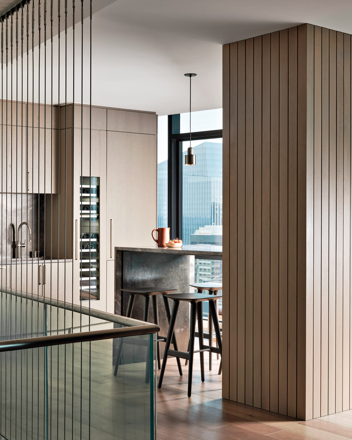 Illustration of Modern Penthouse With Exposed Ductwork