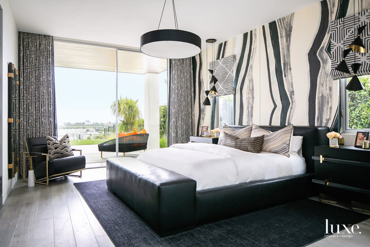master bedroom black white