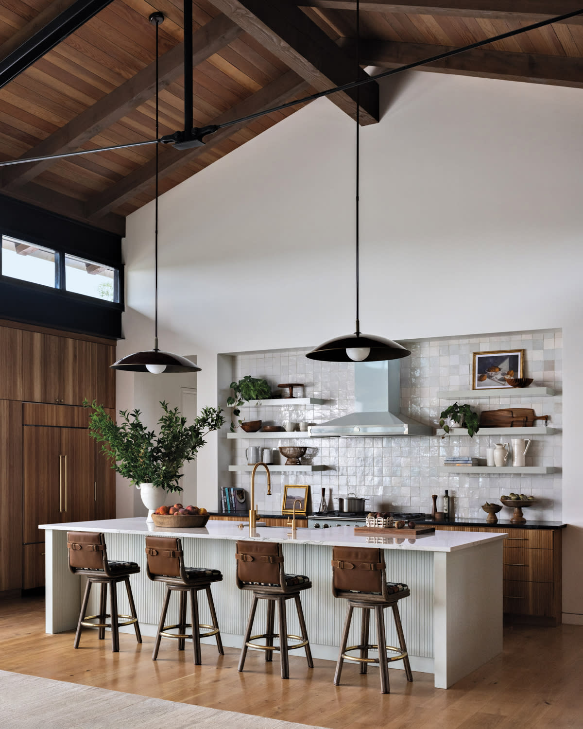 rustic chic kitchen blending modern and traditional design elements