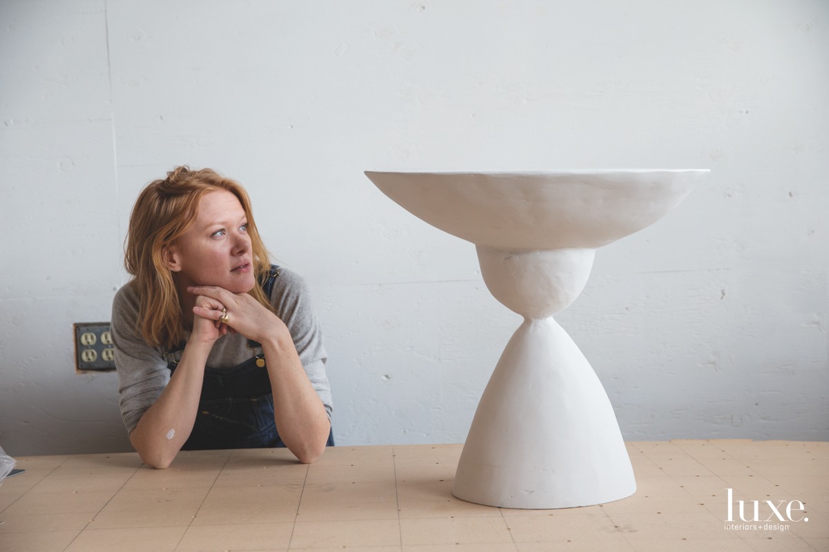 She has expanded her work to include sculptural tables.