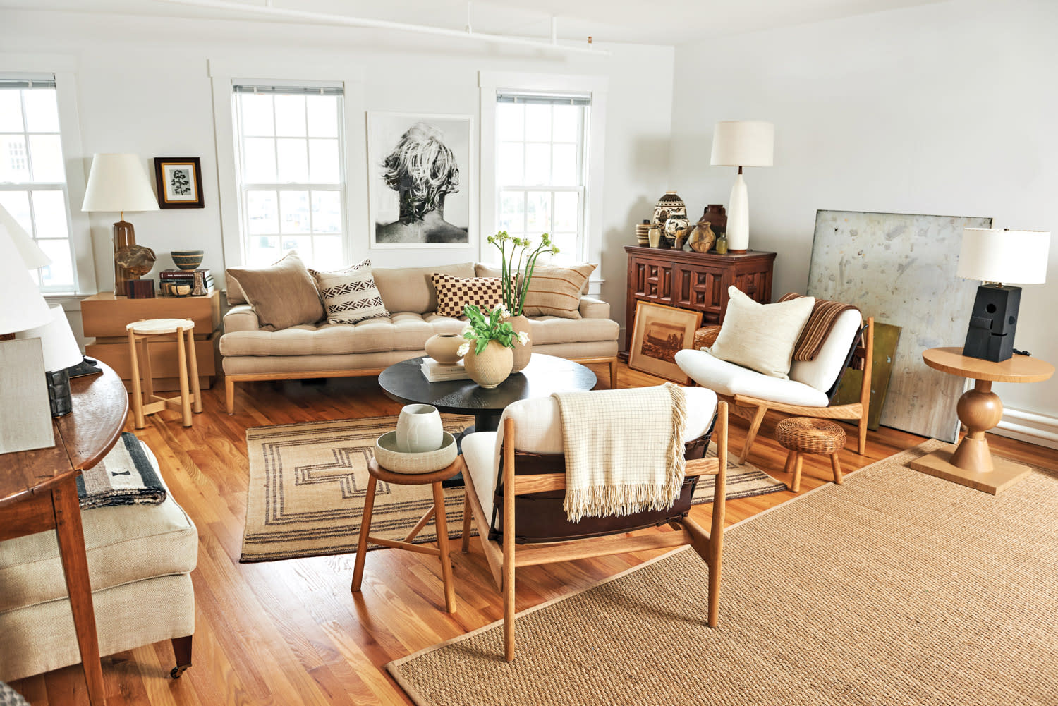 Warm neutral toned living area